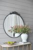 36" x 39" Classic Design Mirror with Round Shape and Baroque Inspired Frame for Bathroom, Entryway Console Lean Against Wall - as Pic