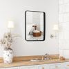 Rectangular Wall Mount Bathroom Mirror with Solid Steel Frame - M