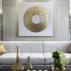 Large Original Hand Painted Abstract Modern Golden Oil Paintings On Canvas Wall Art Entryway Living Room Home Decor No Frame - 100x100cm