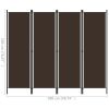 4-Panel Room Divider Brown 78.7"x70.9" - Brown