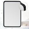 Rectangular Wall Mount Bathroom Mirror with Solid Steel Frame - L