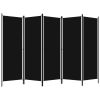 5-Panel Room Divider Black 98.4"x70.9" - Black