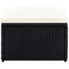 Footstool Ottoman Poly Rattan 20.9"x20.9"x11.8" Black - Black