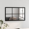 Wall Mirror Black 23.6"x15.7" Metal - Black