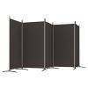 5-Panel Room Divider Brown 170.5"x70.9" Fabric - Brown