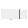 3-Panel Room Divider White 206.7"x70.9" Fabric - White