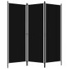 3-Panel Room Divider Black 59.1"x70.9" - Black