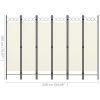 6-Panel Room Divider Cream White 94.5"x70.9" - White