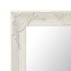 Wall Mirror Baroque Style 23.6"x23.6" White - White