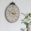 18" x 29" Antique White Oval Wall Clock, Traditional Vintage Home Decor Clock - as Pic