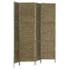 4-Panel Room Divider Brown 60.6"x63" Water Hyacinth - Brown