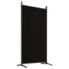 6-Panel Room Divider Black 204.7"x70.9" Fabric - Black