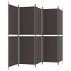 5-Panel Room Divider Brown 98.4"x70.9" Fabric - Brown