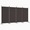 4-Panel Room Divider Brown 136.2"x70.9" Fabric - Brown