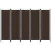 5-Panel Room Divider Brown 98.4"x70.9" - Brown