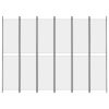 6-Panel Room Divider White 118.1"x86.6" Fabric - White