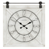 FirsTime & Co. White Farmstead Barn Door Wall Clock, Farmhouse, Analog, 27 x 2 x 29 in - FirsTime