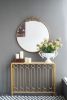 30" x 32" Round Gold Mirror, Wall Mounted Mirror with Metal Frame for Bathroom Living Room - as Pic