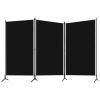 3-Panel Room Divider Black 102.4"x70.9" - Black