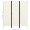 3-Panel Room Divider Cream White 59.1"x70.9" - White