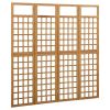 4-Panel Room Divider/Trellis Solid Fir Wood 63.4"x70.9" - Brown