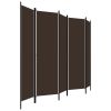 5-Panel Room Divider Brown 98.4"x70.9" - Brown