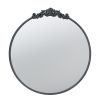 30" x 32" Classic Design Mirror with Round Shape and Baroque Inspired Frame for Bathroom, Entryway Console Lean Against Wall - as Pic