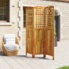 3-Panel Room Divider 47.8"x0.8"x70.9" Solid Wood Acacia - Brown