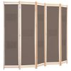 5-Panel Room Divider Brown 78.7"x66.9"x1.6" Fabric - Brown