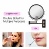 8-inch Wall Mounted Makeup Vanity Mirror, 1X / 10X Magnification Mirror, 360° Swivel with Extension Arm - Black&Gold