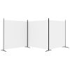 3-Panel Room Divider White 206.7"x70.9" Fabric - White