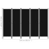 5-Panel Room Divider Black 98.4"x70.9" - Black