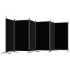 6-Panel Room Divider Black 204.7"x70.9" Fabric - Black