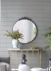 36" x 39" Classic Design Mirror with Round Shape and Baroque Inspired Frame for Bathroom, Entryway Console Lean Against Wall - as Pic