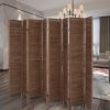 Sycamore wood 8 Panel Screen Folding Louvered Room Divider - brown - as Pic