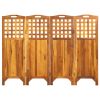 4-Panel Room Divider 63.4"x0.8"x47.2" Solid Acacia Wood - Brown