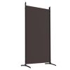 5-Panel Room Divider Brown 170.5"x70.9" Fabric - Brown