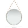 Wall Mirror with Strap 23.6" Silver - Silver