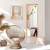 47.5 x 14.5 Inch Wood Frame Full Length Hanging Mirror - golden