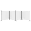 4-Panel Room Divider White 274.8"x70.9" Fabric - White