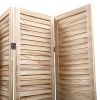 Sycamore wood 8 Panel Screen Folding Louvered Room Divider - light burn - as Pic