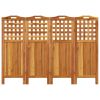 4-Panel Room Divider 63.8"x0.8"x45.3" Solid Wood Acacia - Brown