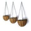 Planter Hangers Flower Plant Pot Metal Hanging Flower Basket with Coconut Coir Liner - 12 inch