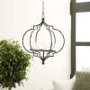 DecMode 6 Holder Black Metal Hanging Candelabra - DecMode