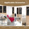 4-Panel Folding Privacy Room Divider Screen with Chalkboard - natural