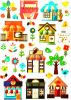 Cartoon House Collection - Wall Decals Stickers Appliques Home Dcor - HEMU-JM-8250