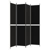 4-Panel Room Divider Black 78.7"x86.6" Fabric - Black