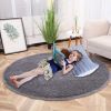 1pc, Plush PV Velvet Area Rug, 62.99", American Style Round Rug, Floor Deocr - Beige White - 62.99inch