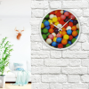 Mainstays 11.5" Round Photo Realistic Multi-Colored Gumball Analog Wall Clock with Quartz Movement - Mainstays