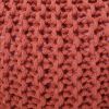 Bordeaux Knitted Cotton Round Pouf, Coral - as Pic